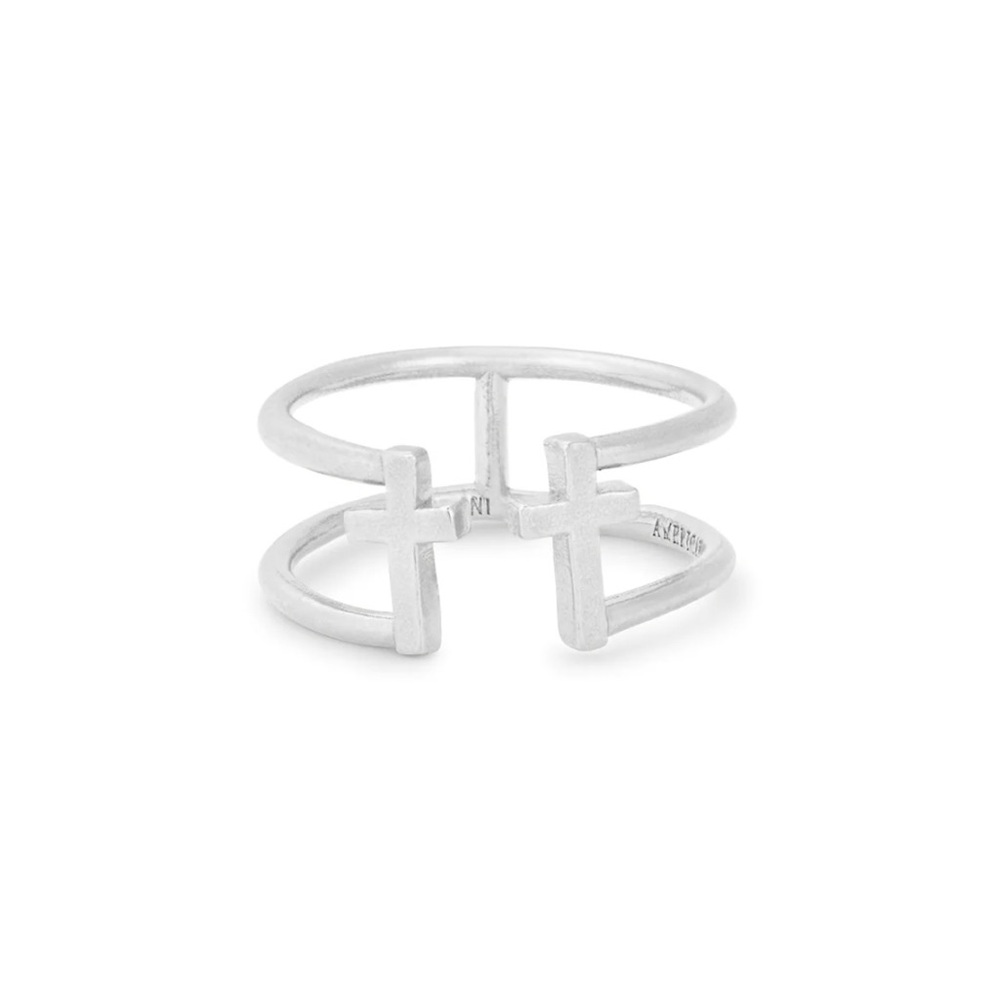 Double Cross Ring - Adjustable - listing for 2 rings